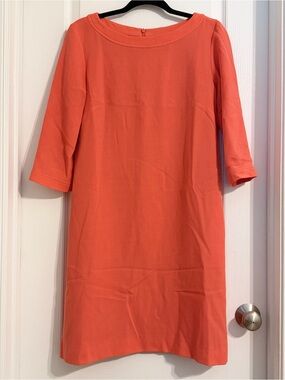 GOAT Jane Atelier Designer Old Money Orange Wool Minimalist Shift Dress Sz 6